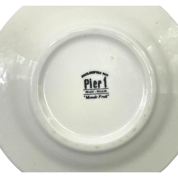 Set Of 2 Pier 1 One Exclusive Mosaic Fruit Plates With Pear Design Made in Italy - Picture 3 of 6